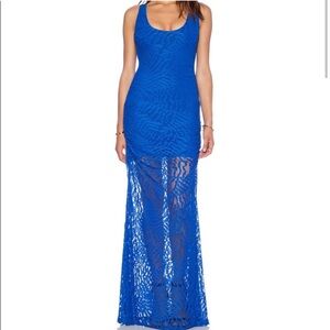 Sky royal blue lace maxi dress